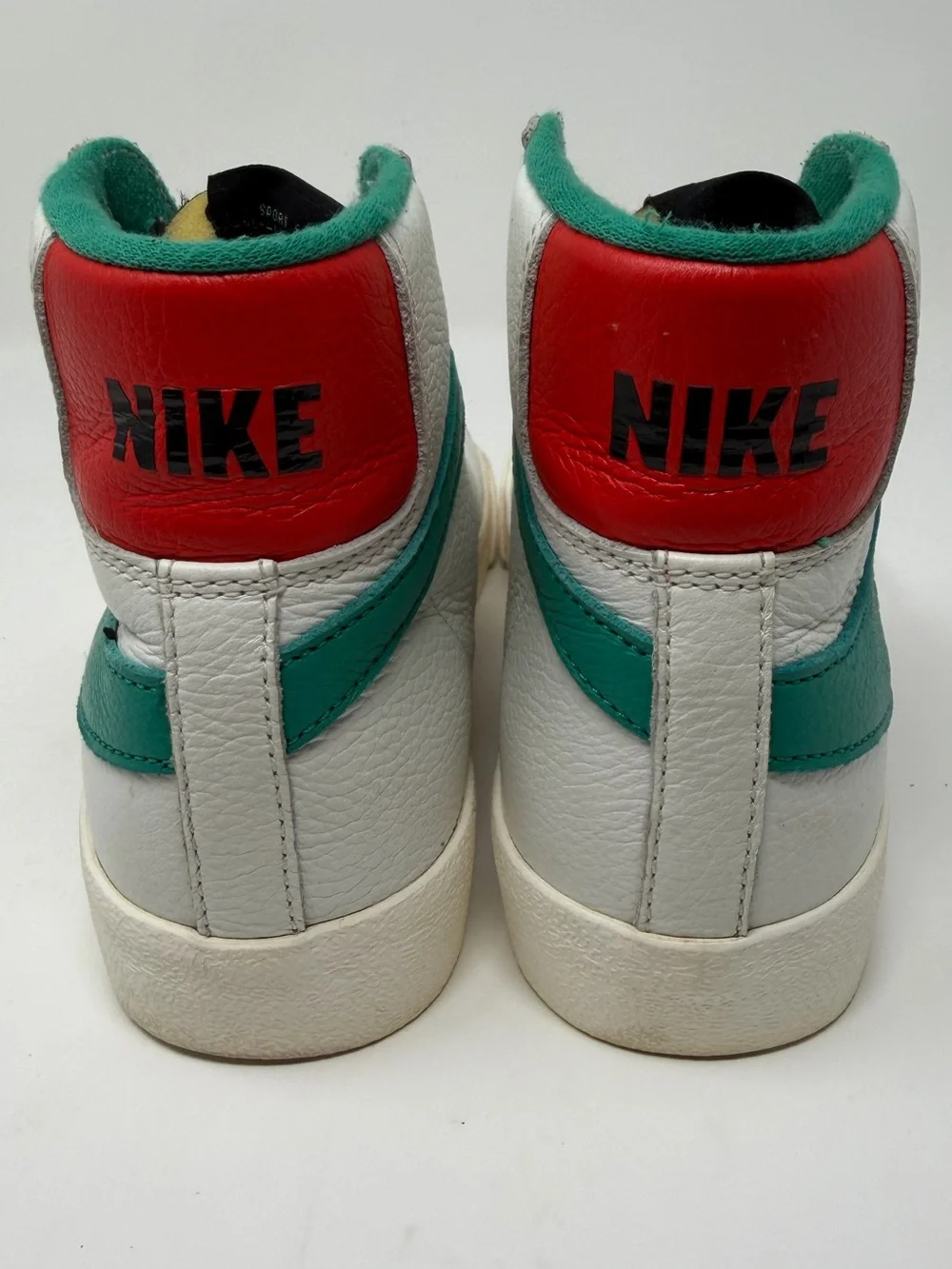 Nike High-Top Sneakers in White, Teal, and Gray & Red Sz. 4.5